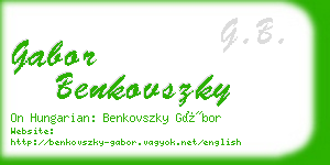 gabor benkovszky business card